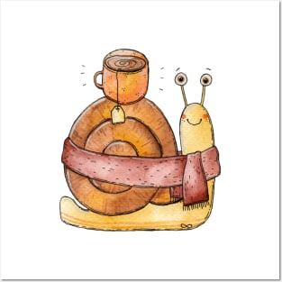 Cozy Snail Tea Posters and Art